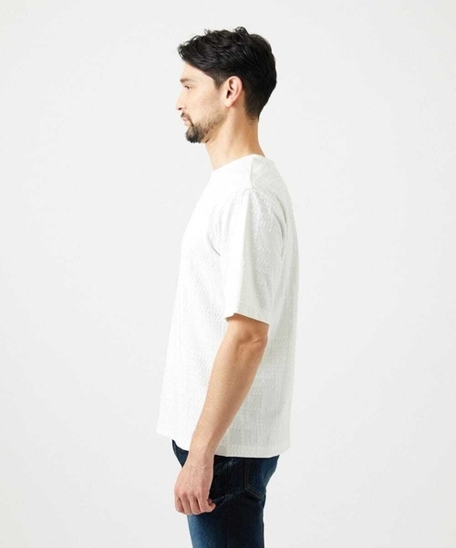 MICHEL KLEIN HOMME   （ミッシェルクランオム）の「【セットアップ】ジャカードクルーネック半袖カットソー（Tシャツ/カットソー・メンズ・ブラック/ホワイト・MEDIUM/LARGE/X-LARGE）」の11枚目の写真