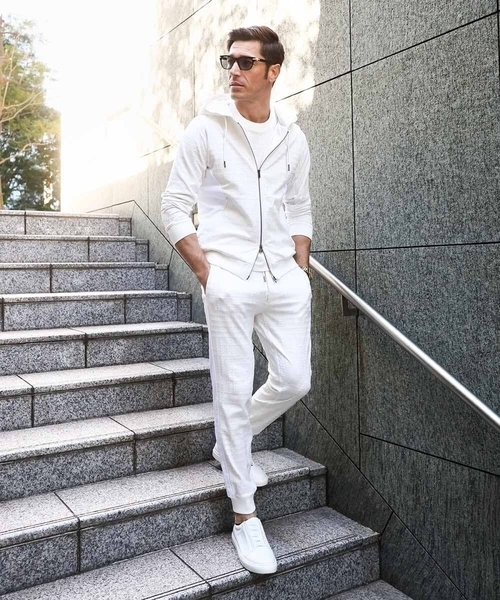 MICHEL KLEIN HOMME   （ミッシェルクランオム）の「【セットアップ】ジャカードクルーネック半袖カットソー（Tシャツ/カットソー・メンズ・ブラック/ホワイト・MEDIUM/LARGE/X-LARGE）」の5枚目の写真