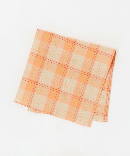 UNITED ARROWS（ユナイテッドアローズ）の「チェック ハンカチ（バンダナ/スカーフ・メンズ・ライム/オレンジ・FREE）」の2枚目の写真