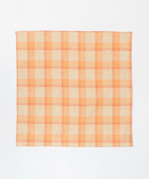 UNITED ARROWS（ユナイテッドアローズ）の「チェック ハンカチ（バンダナ/スカーフ・メンズ・ライム/オレンジ・FREE）」の3枚目の写真