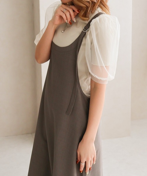 Social GIRL（ソーシャルガール）の「《Social GIRL》キャミフレアワンピース（ワンピース・レディース・モカ/アイボリー・M）」の11枚目の写真