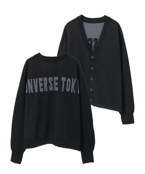 CONVERSE TOKYO(コンバーストウキョウ)の「BACK LOGO SUMMER KNIT CARDIGAN(カーディガン/ボレロ・レディース・グレー/ブラック/ブルー・FREE)」の2枚目の写真