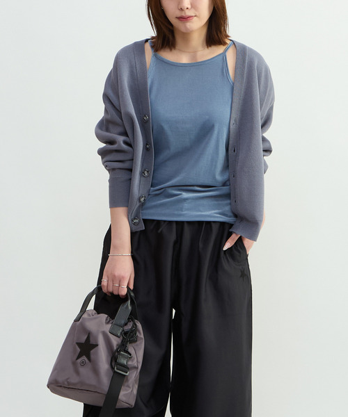 CONVERSE TOKYO(コンバーストウキョウ)の「BACK LOGO SUMMER KNIT CARDIGAN(カーディガン/ボレロ・レディース・グレー/ブラック/ブルー・FREE)」の20枚目の写真