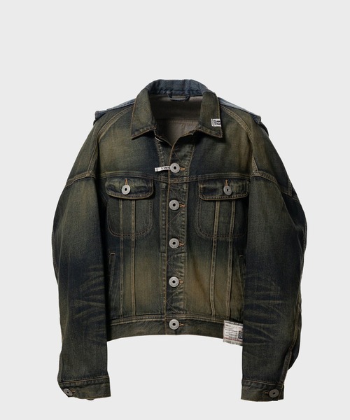 Maison MIHARA YASUHIRO(メゾンミハラヤスヒロ)の「【MIHARAYASUHIRO/ミハラヤスヒロ】Vest Combined Denim Jacket (A16BL023 DENIM JACKET)(デニムジャケット・メンズ・ブラック/インディゴブルー・44)」の2枚目の写真