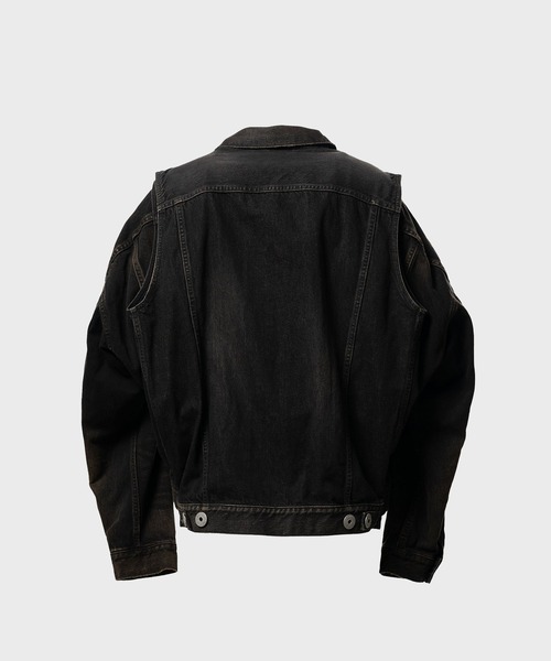 Maison MIHARA YASUHIRO（メゾンミハラヤスヒロ）の「【MIHARAYASUHIRO/ミハラヤスヒロ】Vest Combined Denim Jacket (A16BL023 DENIM JACKET)（デニムジャケット・メンズ・ブラック・44）」の2枚目の写真