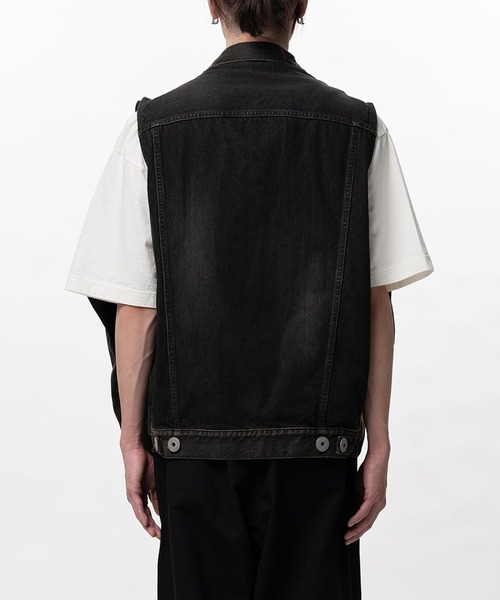 Maison MIHARA YASUHIRO（メゾンミハラヤスヒロ）の「【MIHARAYASUHIRO/ミハラヤスヒロ】Vest Combined Denim Jacket (A16BL023 DENIM JACKET)（デニムジャケット・メンズ・ブラック・44）」の8枚目の写真