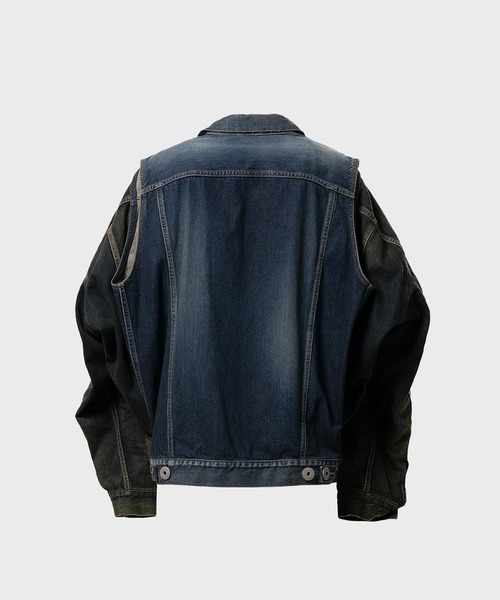 Maison MIHARA YASUHIRO（メゾンミハラヤスヒロ）の「【MIHARAYASUHIRO/ミハラヤスヒロ】Vest Combined Denim Jacket (A16BL023 DENIM JACKET)（デニムジャケット・メンズ・ブラック・44）」の9枚目の写真