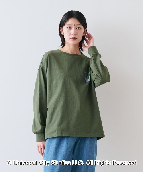THREE FIFTY STANDARD(スリーフィフティースタンダード)の「THREE FIFTY STANDARD 【WICKED】 二人が重なるロゴプリントTシャツ〈グリーン〉(Tシャツ/カットソー・レディース・グリーン系その他・M/L/LL/3L)」の5枚目の写真