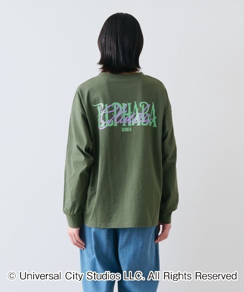 THREE FIFTY STANDARD(スリーフィフティースタンダード)の「THREE FIFTY STANDARD 【WICKED】 二人が重なるロゴプリントTシャツ〈グリーン〉(Tシャツ/カットソー・レディース・グリーン系その他・M/L/LL/3L)」の7枚目の写真
