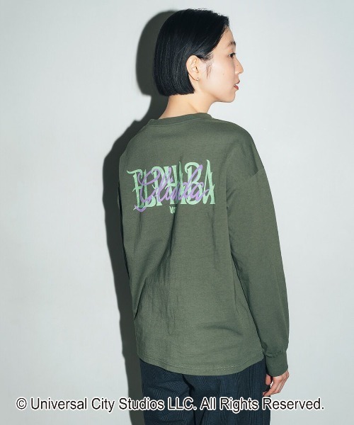 THREE FIFTY STANDARD(スリーフィフティースタンダード)の「THREE FIFTY STANDARD 【WICKED】 二人が重なるロゴプリントTシャツ〈グリーン〉(Tシャツ/カットソー・レディース・グリーン系その他・M/L/LL/3L)」の2枚目の写真
