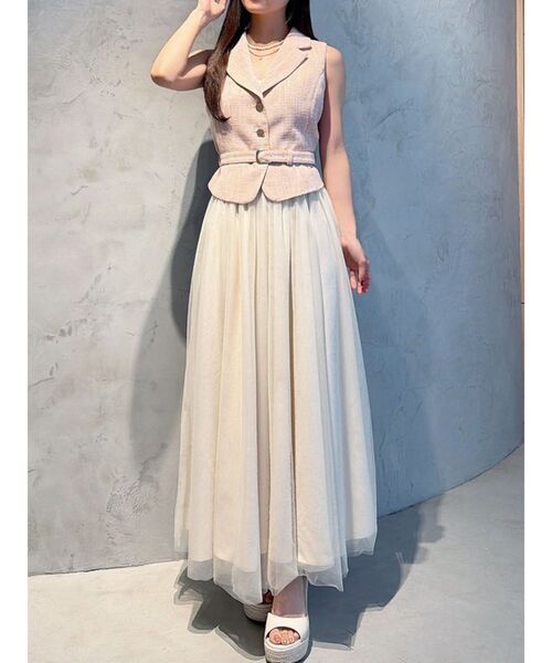 RESEXXY（リゼクシー）の「マルチウェイツイードセットアップ（ワンピース・レディース・ピンク/ブルー/アイボリー・FREE）」の3枚目の写真