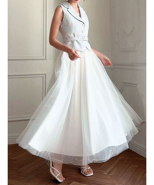 RESEXXY（リゼクシー）の「マルチウェイツイードセットアップ（ワンピース・レディース・ピンク/ブルー/アイボリー・FREE）」の2枚目の写真