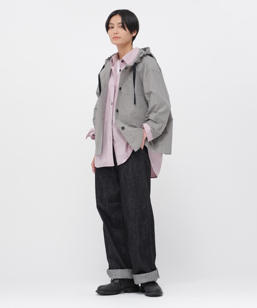 MHL.（エムエイチエル）の「PAPER COTTON NYLON（シャツ/ブラウス・レディース・オフホワイト/グレー・2/1）」の7枚目の写真