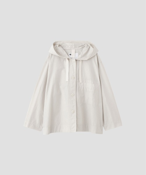 MHL.（エムエイチエル）の「PAPER COTTON NYLON（シャツ/ブラウス・レディース・オフホワイト/グレー・2/1）」の5枚目の写真