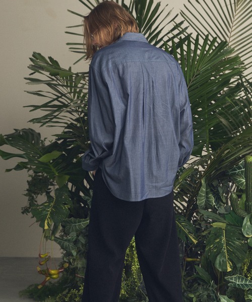 MAISON SPECIAL(メゾンスペシャル)の「《UNISEX》2.25oz Super Light Prime-Over Sheer Denim Shirts/2.25oz スーパーライトプライムオーバーシアーデニムシャツ【MAISON SPECIAL/メゾンスペシャル】(シャツ/ブラウス・メンズ・ブルー/ネイビー・2/1/0)」の13枚目の写真