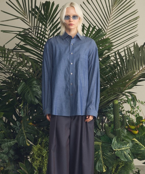 MAISON SPECIAL(メゾンスペシャル)の「《UNISEX》2.25oz Super Light Prime-Over Sheer Denim Shirts/2.25oz スーパーライトプライムオーバーシアーデニムシャツ【MAISON SPECIAL/メゾンスペシャル】(シャツ/ブラウス・メンズ・ブルー/ネイビー・2/1/0)」の8枚目の写真