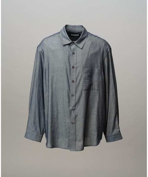 MAISON SPECIAL(メゾンスペシャル)の「《UNISEX》2.25oz Super Light Prime-Over Sheer Denim Shirts/2.25oz スーパーライトプライムオーバーシアーデニムシャツ【MAISON SPECIAL/メゾンスペシャル】(シャツ/ブラウス・メンズ・ブルー/ネイビー・2/1/0)」の15枚目の写真