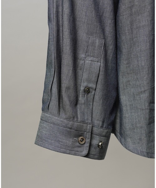 MAISON SPECIAL(メゾンスペシャル)の「《UNISEX》2.25oz Super Light Prime-Over Sheer Denim Shirts/2.25oz スーパーライトプライムオーバーシアーデニムシャツ【MAISON SPECIAL/メゾンスペシャル】(シャツ/ブラウス・メンズ・ブルー/ネイビー・2/1/0)」の19枚目の写真