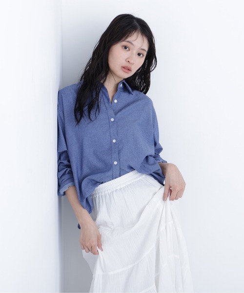 N.（N. Natural Beauty Basic）（エヌエヌナチュラルビューティーベーシック）の「デニムライクシャツ（シャツ/ブラウス・レディース・ブルー/ブルー系その他・ﾌﾘ-）」の11枚目の写真