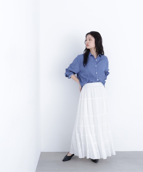 N.（N. Natural Beauty Basic）（エヌエヌナチュラルビューティーベーシック）の「デニムライクシャツ（シャツ/ブラウス・レディース・ブルー/ブルー系その他・ﾌﾘ-）」の12枚目の写真