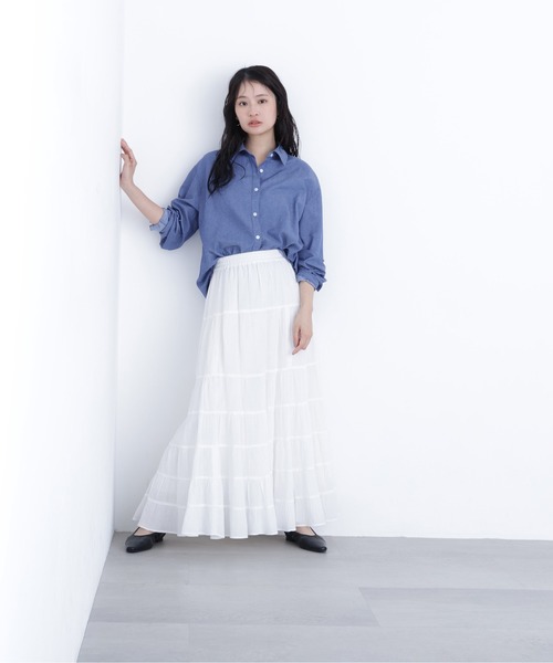 N.（N. Natural Beauty Basic）（エヌエヌナチュラルビューティーベーシック）の「デニムライクシャツ（シャツ/ブラウス・レディース・ブルー/ブルー系その他・ﾌﾘ-）」の13枚目の写真