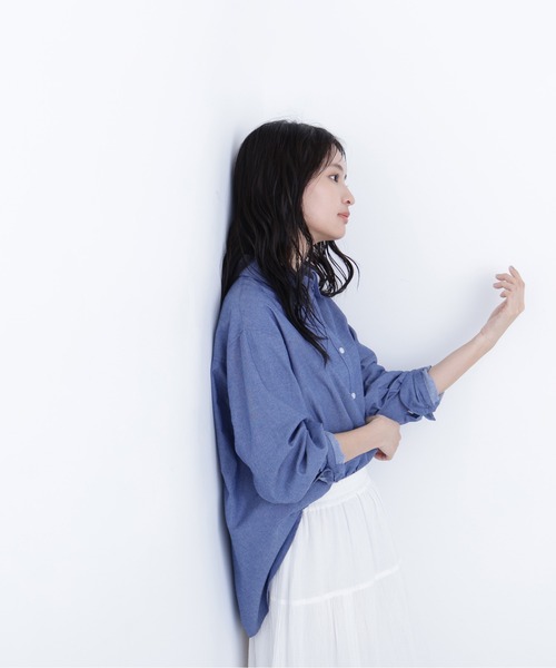 N.（N. Natural Beauty Basic）（エヌエヌナチュラルビューティーベーシック）の「デニムライクシャツ（シャツ/ブラウス・レディース・ブルー/ブルー系その他・ﾌﾘ-）」の14枚目の写真