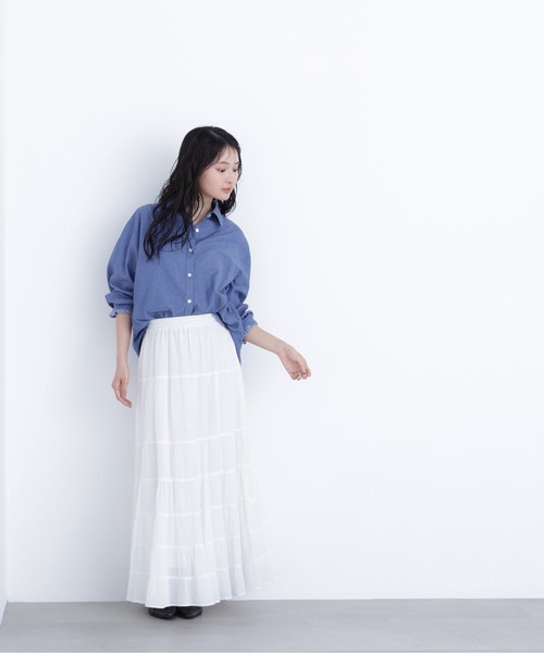 N.（N. Natural Beauty Basic）（エヌエヌナチュラルビューティーベーシック）の「デニムライクシャツ（シャツ/ブラウス・レディース・ブルー/ブルー系その他・ﾌﾘ-）」の16枚目の写真