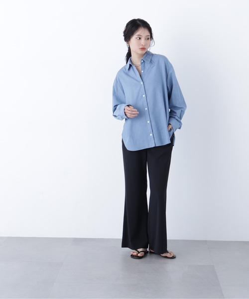 N.（N. Natural Beauty Basic）（エヌエヌナチュラルビューティーベーシック）の「デニムライクシャツ（シャツ/ブラウス・レディース・ブルー/ブルー系その他・ﾌﾘ-）」の7枚目の写真