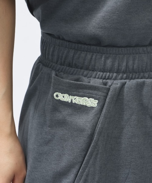 CONVERSE（コンバース）の「コンバース  SIDE POCKET SW SHORTS L サイドポケットスウェットショーツ（スウェットパンツ・レディース・オフホワイト/チャコールグレー・S/M/L）」の8枚目の写真