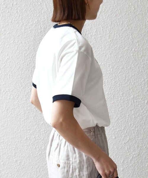 SHIPS any(シップス エニィ)の「【SHIPS any別注】THE KNiTS:〈洗濯機可能〉ロゴ プリント リンガー TEE(Tシャツ/カットソー・レディース・ブラウン/ホワイト・ONE SIZE)」の8枚目の写真