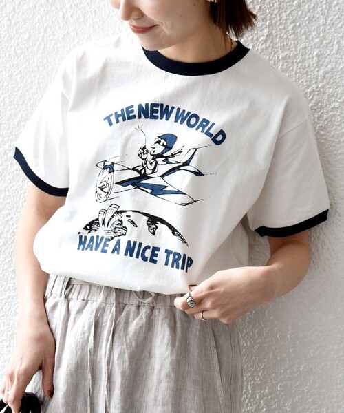 SHIPS any(シップス エニィ)の「【SHIPS any別注】THE KNiTS:〈洗濯機可能〉ロゴ プリント リンガー TEE(Tシャツ/カットソー・レディース・ブラウン/ホワイト・ONE SIZE)」の11枚目の写真