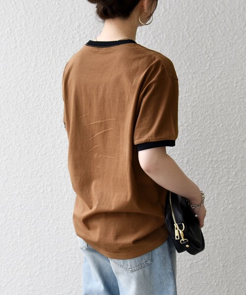 SHIPS any(シップス エニィ)の「【SHIPS any別注】THE KNiTS:〈洗濯機可能〉ロゴ プリント リンガー TEE(Tシャツ/カットソー・レディース・ブラウン/ホワイト・ONE SIZE)」の16枚目の写真
