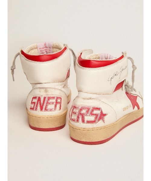 GOLDEN GOOSE(ゴールデングース)の「メンズ Sky-Star シグネチャー入りアンクル&レッドパネル(スニーカー・メンズ・ホワイト×レッド・39/41/42/44/45)」の5枚目の写真
