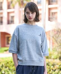 【セットアップ可/ウォッシャブル】ストレッチ裏毛ハーフスリーブプルオーバー