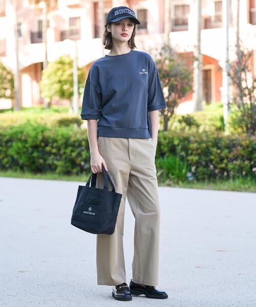 DRESSTERIOR(ドレステリア)の「【セットアップ可/ウォッシャブル】ストレッチ裏毛ハーフスリーブプルオーバー(Tシャツ/カットソー・レディース・グレー/チャコールグレー・34/36/38)」の4枚目の写真