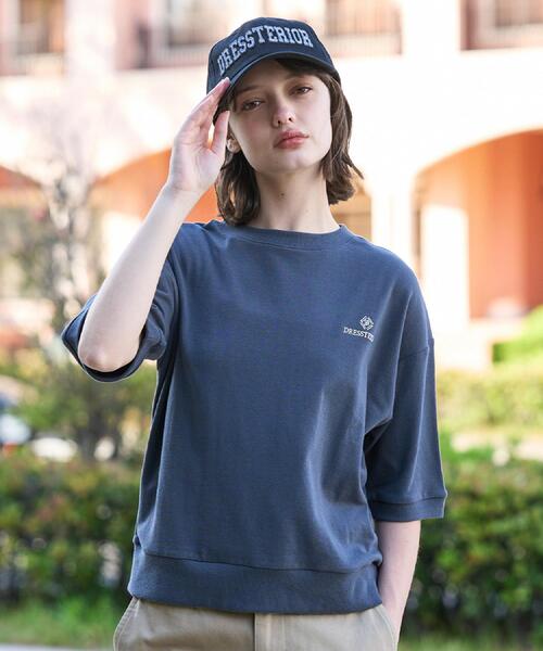 DRESSTERIOR(ドレステリア)の「【セットアップ可/ウォッシャブル】ストレッチ裏毛ハーフスリーブプルオーバー(Tシャツ/カットソー・レディース・グレー/チャコールグレー・34/36/38)」の5枚目の写真