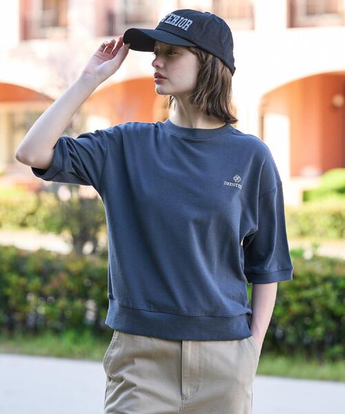 DRESSTERIOR(ドレステリア)の「【セットアップ可/ウォッシャブル】ストレッチ裏毛ハーフスリーブプルオーバー(Tシャツ/カットソー・レディース・グレー/チャコールグレー・34/36/38)」の7枚目の写真
