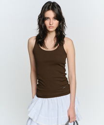 SUNBURNPROJECT | EASY ROUND NECK SLEEVELESS TOP, BROWN(Tシャツ/カットソー)