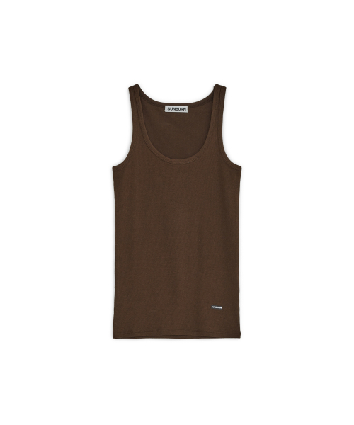 SUNBURNPROJECT(サンバーンプロジェクト)の「EASY ROUND NECK SLEEVELESS TOP, BROWN(Tシャツ/カットソー・レディース・その他・SMALL/MEDIUM)」の2枚目の写真