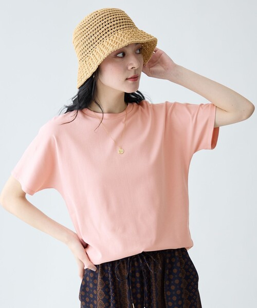 ANY(エニィ)の「プレミアムコットンベーシックTシャツ(Tシャツ/カットソー・レディース・レッド系/ホワイト系/ダークブラウン系/ベージュ系/グレー系9/ピンク系9/スカイブルー系/ブルー系・LARGE/MEDIUM)」の7枚目の写真
