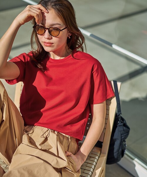 ANY(エニィ)の「プレミアムコットンベーシックTシャツ(Tシャツ/カットソー・レディース・レッド系/ホワイト系/ダークブラウン系/ベージュ系/グレー系9/ピンク系9/スカイブルー系/ブルー系・LARGE/MEDIUM)」の8枚目の写真
