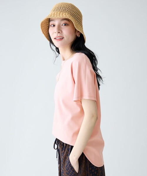 ANY(エニィ)の「プレミアムコットンベーシックTシャツ(Tシャツ/カットソー・レディース・レッド系/ホワイト系/ダークブラウン系/ベージュ系/グレー系9/ピンク系9/スカイブルー系/ブルー系・LARGE/MEDIUM)」の14枚目の写真