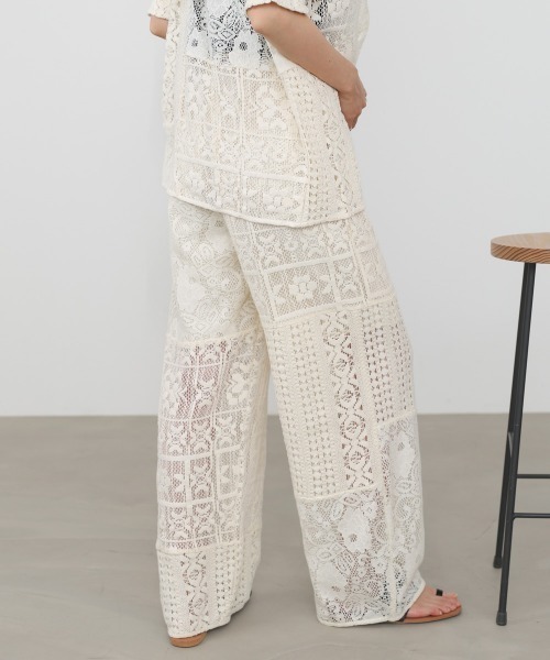 Bab(バブ)の「【サイズ展開あり/セットアップ対応】パッチワークレースパンツ(その他パンツ・レディース・ブラック/ホワイト系その他・M)」の9枚目の写真