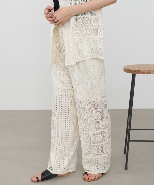 Bab(バブ)の「【サイズ展開あり/セットアップ対応】パッチワークレースパンツ(その他パンツ・レディース・ブラック/ホワイト系その他・M)」の10枚目の写真