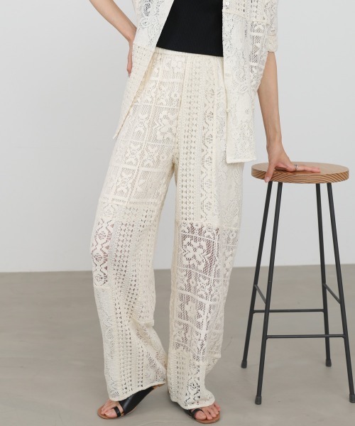 Bab(バブ)の「【サイズ展開あり/セットアップ対応】パッチワークレースパンツ(その他パンツ・レディース・ブラック/ホワイト系その他・M)」の12枚目の写真