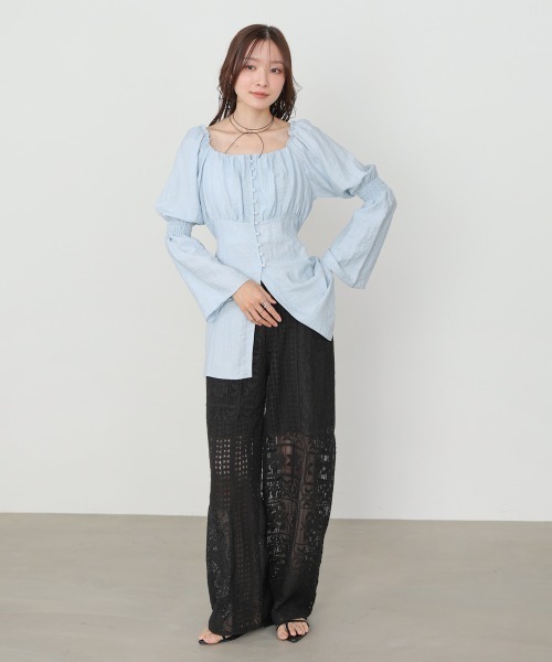 Bab(バブ)の「【サイズ展開あり/セットアップ対応】パッチワークレースパンツ(その他パンツ・レディース・ブラック/ホワイト系その他・M)」の21枚目の写真
