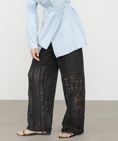 Bab(バブ)の「【サイズ展開あり/セットアップ対応】パッチワークレースパンツ(その他パンツ・レディース・ブラック/ホワイト系その他・M)」の22枚目の写真