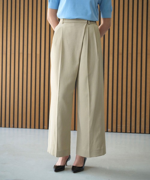 N.O.R.C(ノーク)の「【トリアセリネン】ラップトラウザーパンツ(スラックス・レディース・ホワイト/ベージュ/ネイビー・S/M)」の3枚目の写真