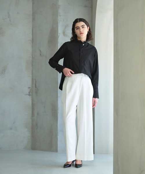 N.O.R.C(ノーク)の「【トリアセリネン】ラップトラウザーパンツ(スラックス・レディース・ホワイト/ベージュ/ネイビー・S/M)」の6枚目の写真