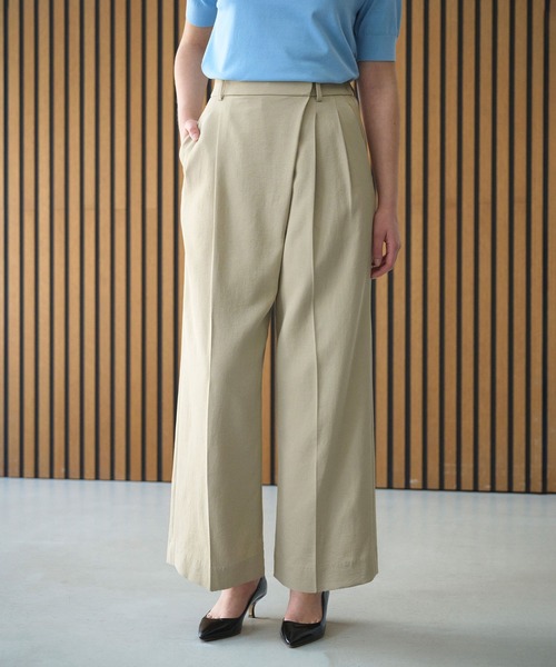 N.O.R.C(ノーク)の「【トリアセリネン】ラップトラウザーパンツ(スラックス・レディース・ホワイト/ベージュ/ネイビー・S/M)」の8枚目の写真